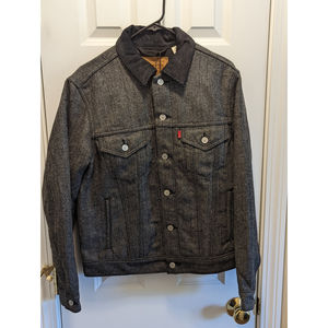 COPY - Levi’s Premium - Grey Herringbone - Lined Trucker Jacket Sz S